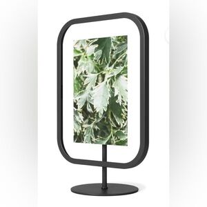 Umbra NOS Floating Glass and Metal Square 5” x 7” Infinity Frame with Stand NIB